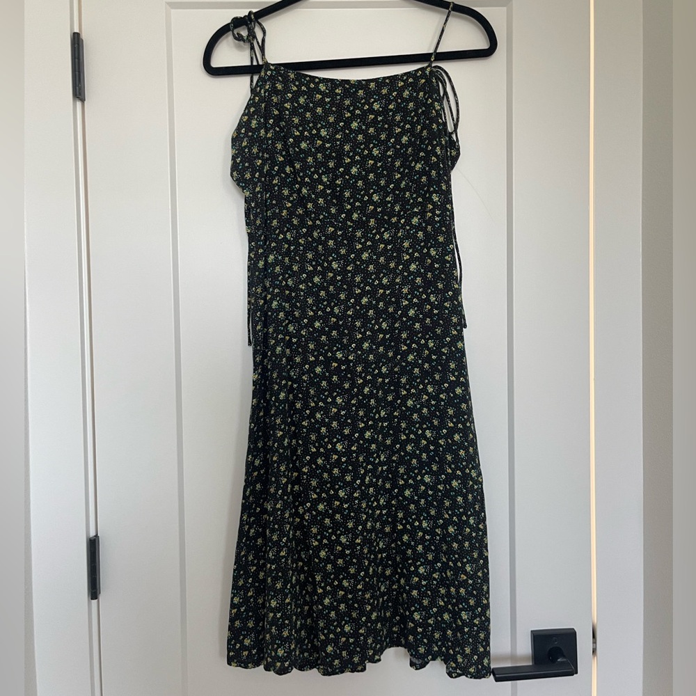 Urban Outfitters Black Floral Midi Dress
